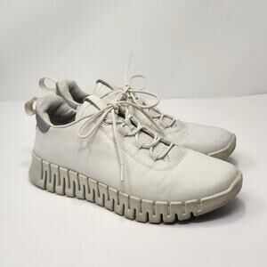 Ecco Women Gruuv Sneaker Trainers Size 39 US 8 White Leather Casual Comfort Shoe